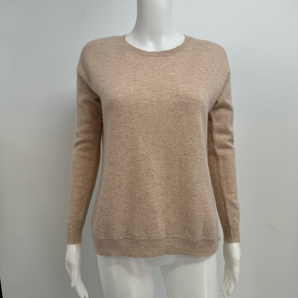 Kier+J Cashmere Sweater Women's XS Oatmeal Back Zip